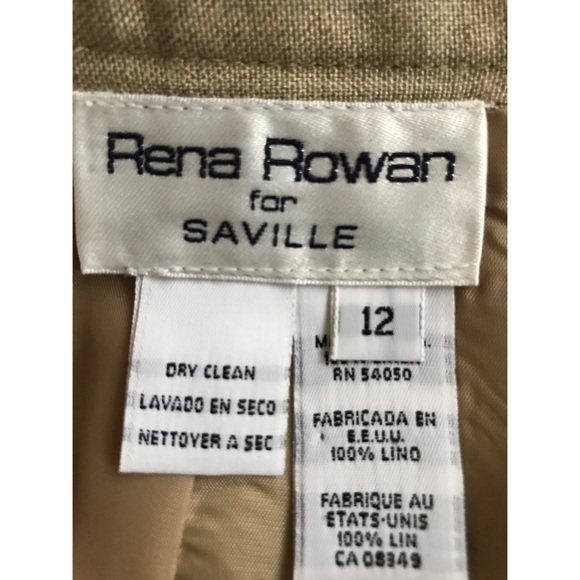 Rena Rowan Women’s Tan Linen Pencil Skirt   Size 12 - Picture 5 of 6